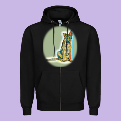 German Shepherd Isolated On Whot. Zipper Hoodie Designed By Snappyart