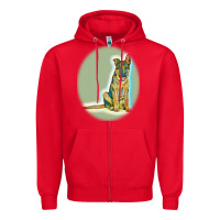 Red German Shepherd isolated on whot. Zipper Hoodie - SnappyArt