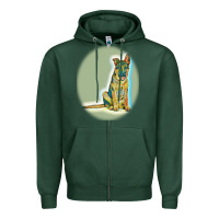 Sports Green German Shepherd isolated on whot. Zipper Hoodie - SnappyArt