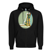 Black German Shepherd isolated on whot. Zipper Hoodie - SnappyArt
