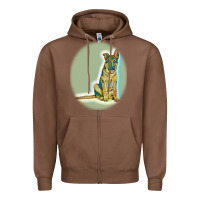 Chestnut German Shepherd isolated on whot. Zipper Hoodie - SnappyArt