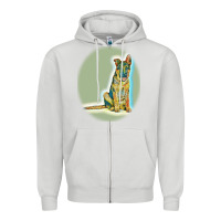 Dove Grey German Shepherd isolated on whot. Zipper Hoodie - SnappyArt