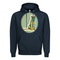 Navy German Shepherd isolated on whot. Zipper Hoodie - SnappyArt