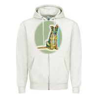 Oatmeal Heather German Shepherd isolated on whot. Zipper Hoodie - SnappyArt
