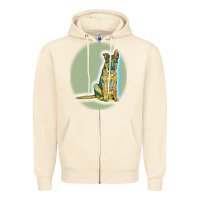 Sandshell German Shepherd isolated on whot. Zipper Hoodie - SnappyArt
