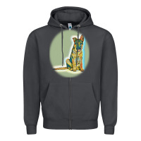 Smoke German Shepherd isolated on whot. Zipper Hoodie - SnappyArt