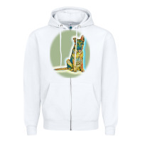 White German Shepherd isolated on whot. Zipper Hoodie - SnappyArt