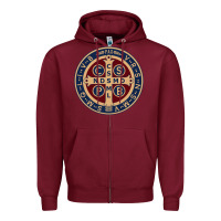 Burgundy Saint Benedict Medal 1 Zipper Hoodie - SnappyArt