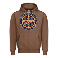 Chestnut Saint Benedict Medal 1 Zipper Hoodie - SnappyArt