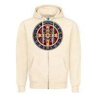 Sandshell Saint Benedict Medal 1 Zipper Hoodie - SnappyArt