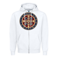 White Saint Benedict Medal 1 Zipper Hoodie - SnappyArt