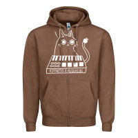 Chestnut The KIFFNESS X ALUGALUG white cat Classic Zipper Hoodie - SnappyArt