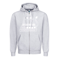 Heather Grey The KIFFNESS X ALUGALUG white cat Classic Zipper Hoodie - SnappyArt