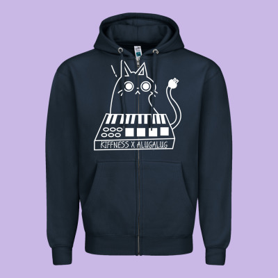 The Kiffness X Alugalug White Cat Classic Zipper Hoodie Designed By Snappyart