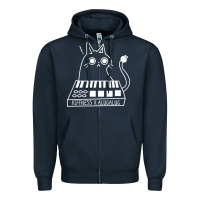 Navy The KIFFNESS X ALUGALUG white cat Classic Zipper Hoodie - SnappyArt