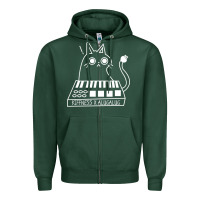 Sports Green The KIFFNESS X ALUGALUG white cat Classic Zipper Hoodie - SnappyArt