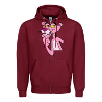 Burgundy pink panther Zipper Hoodie - SnappyArt
