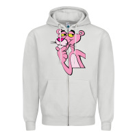 Dove Grey pink panther Zipper Hoodie - SnappyArt