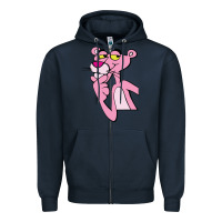 Navy pink panther Zipper Hoodie - SnappyArt