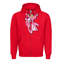 Red pink panther Zipper Hoodie - SnappyArt