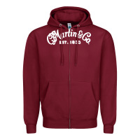 Burgundy martin est 1983 Zipper Hoodie - SnappyArt