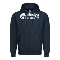 Navy martin est 1983 Zipper Hoodie - SnappyArt