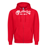Red martin est 1983 Zipper Hoodie - SnappyArt