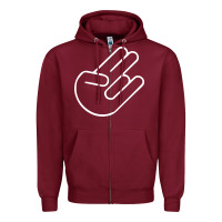 Burgundy shocker hand Zipper Hoodie - SnappyArt