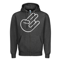 Charcoal Heather shocker hand Zipper Hoodie - SnappyArt
