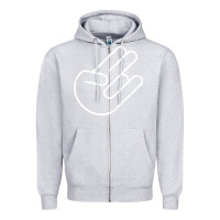Heather Grey shocker hand Zipper Hoodie - SnappyArt