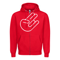Red shocker hand Zipper Hoodie - SnappyArt