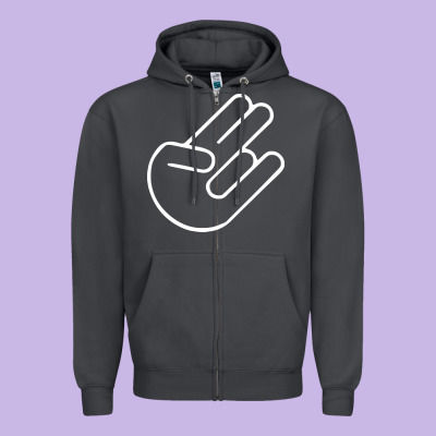 Shocker Hand Zipper Hoodie Designed By Snappyart