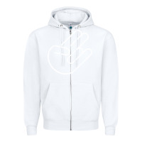 White shocker hand Zipper Hoodie - SnappyArt