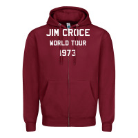 Burgundy Jim Croce World Tour 1973 Zipper Hoodie - SnappyArt