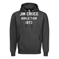 Charcoal Heather Jim Croce World Tour 1973 Zipper Hoodie - SnappyArt