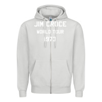 Dove Grey Jim Croce World Tour 1973 Zipper Hoodie - SnappyArt