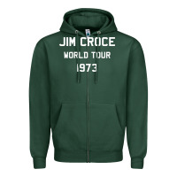 Sports Green Jim Croce World Tour 1973 Zipper Hoodie - SnappyArt