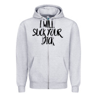 Heather Grey i will suck your dick Zipper Hoodie - FloraArt