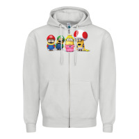 Dove Grey Super Minion Bros Zipper Hoodie - FloraArt