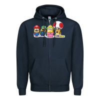 Navy Super Minion Bros Zipper Hoodie - FloraArt