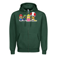 Sports Green Super Minion Bros Zipper Hoodie - FloraArt
