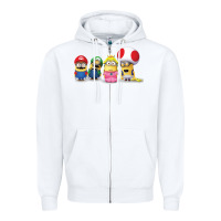White Super Minion Bros Zipper Hoodie - FloraArt