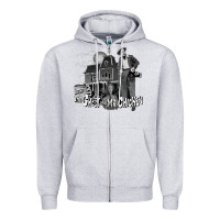 Heather Grey the ghost and mr chicken green Zipper Hoodie - FloraArt