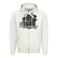 Oatmeal Heather the ghost and mr chicken green Zipper Hoodie - FloraArt