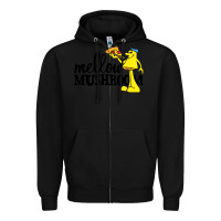 Black mellow mushroom restaurant Zipper Hoodie - FloraArt
