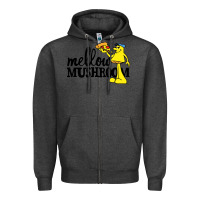 Charcoal Heather mellow mushroom restaurant Zipper Hoodie - FloraArt