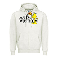 Oatmeal Heather mellow mushroom restaurant Zipper Hoodie - FloraArt