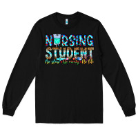 Black Nursing Student No Sleep No Money No Life Long Sleeve Tee - CowhideDigitalArt