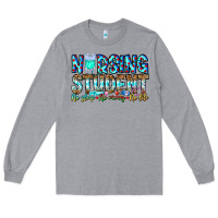 Heather Grey Nursing Student No Sleep No Money No Life Long Sleeve Tee - CowhideDigitalArt
