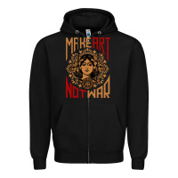 Black make art not war symbol Zipper Hoodie - FloraArt